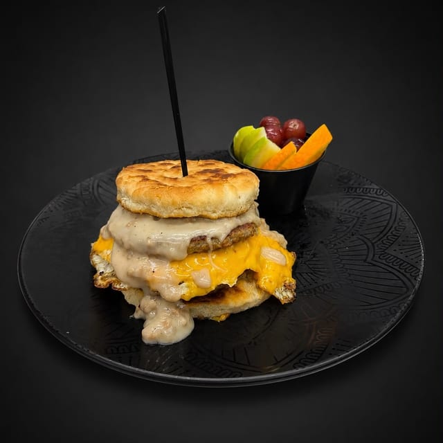 Biscuits & Gravy Sandwich.