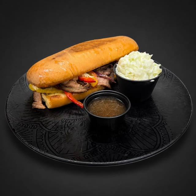 Wisco Dipped Beef Sandwich.